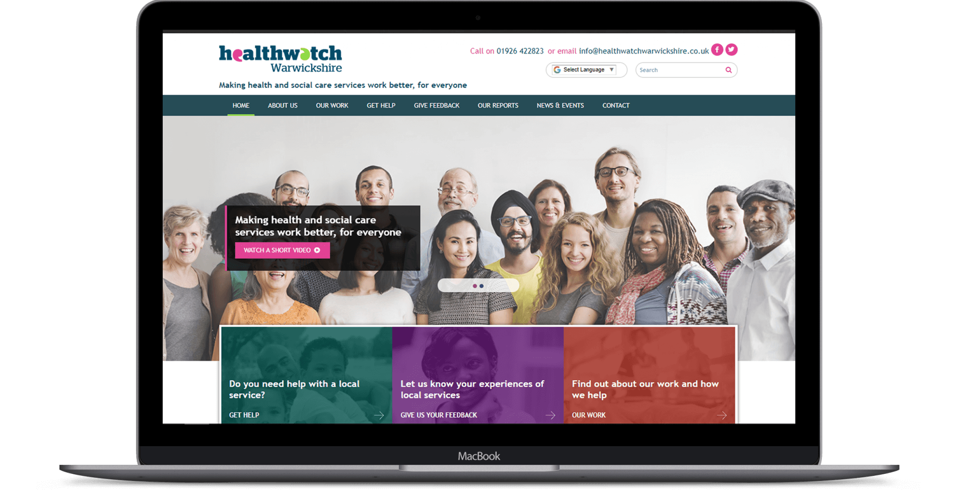Healthwatch Warwickshire  - Website Re-design